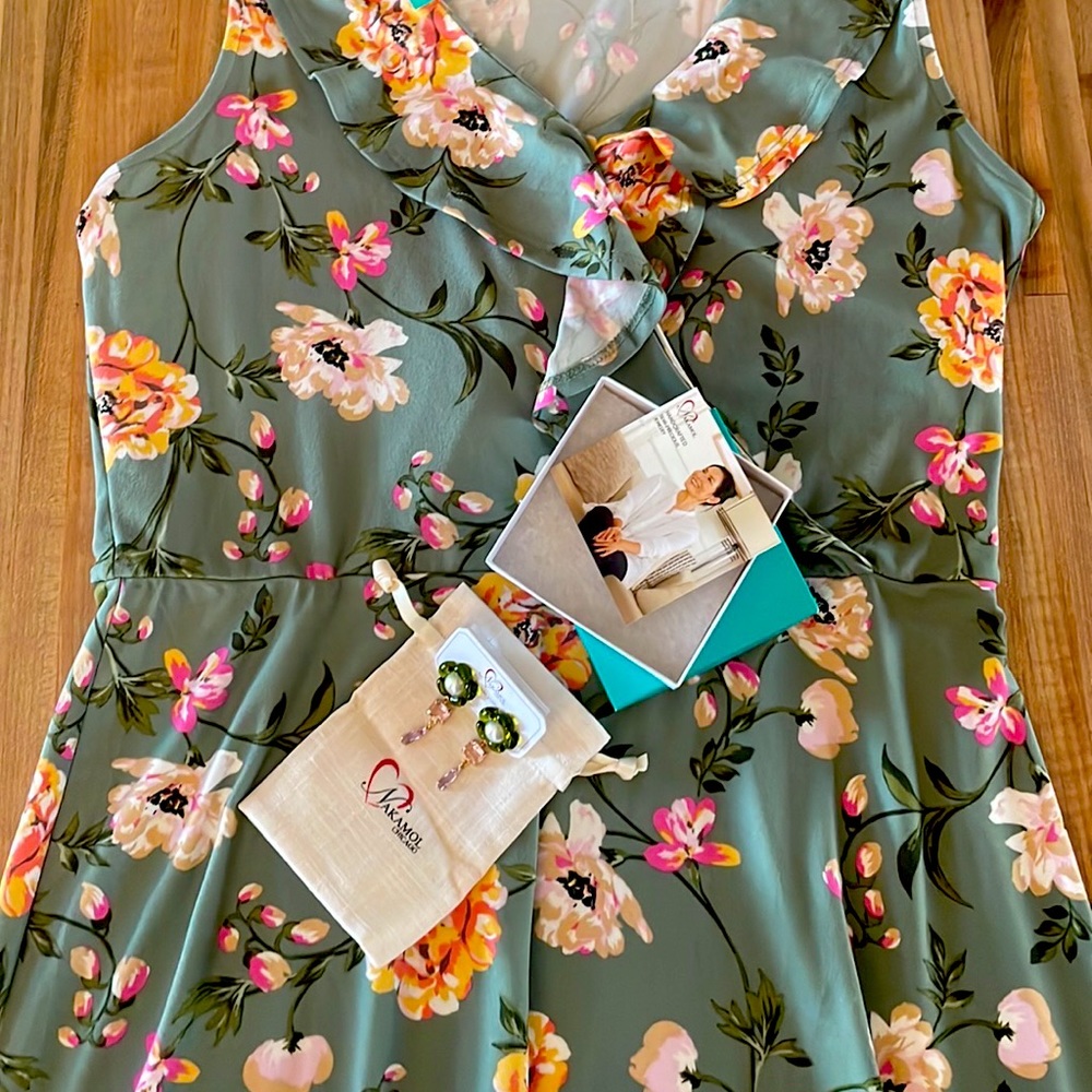 NWT midi dress and matching earrings